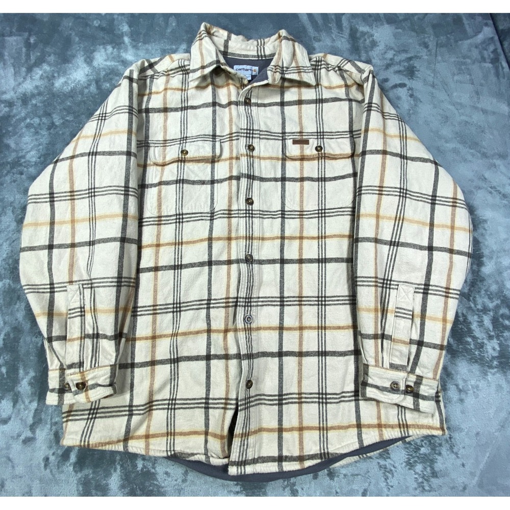 Carhartt Men's Rugged Flex Relaxed Fit Fleece Lined Shirt Jacket XL Mens Plaid